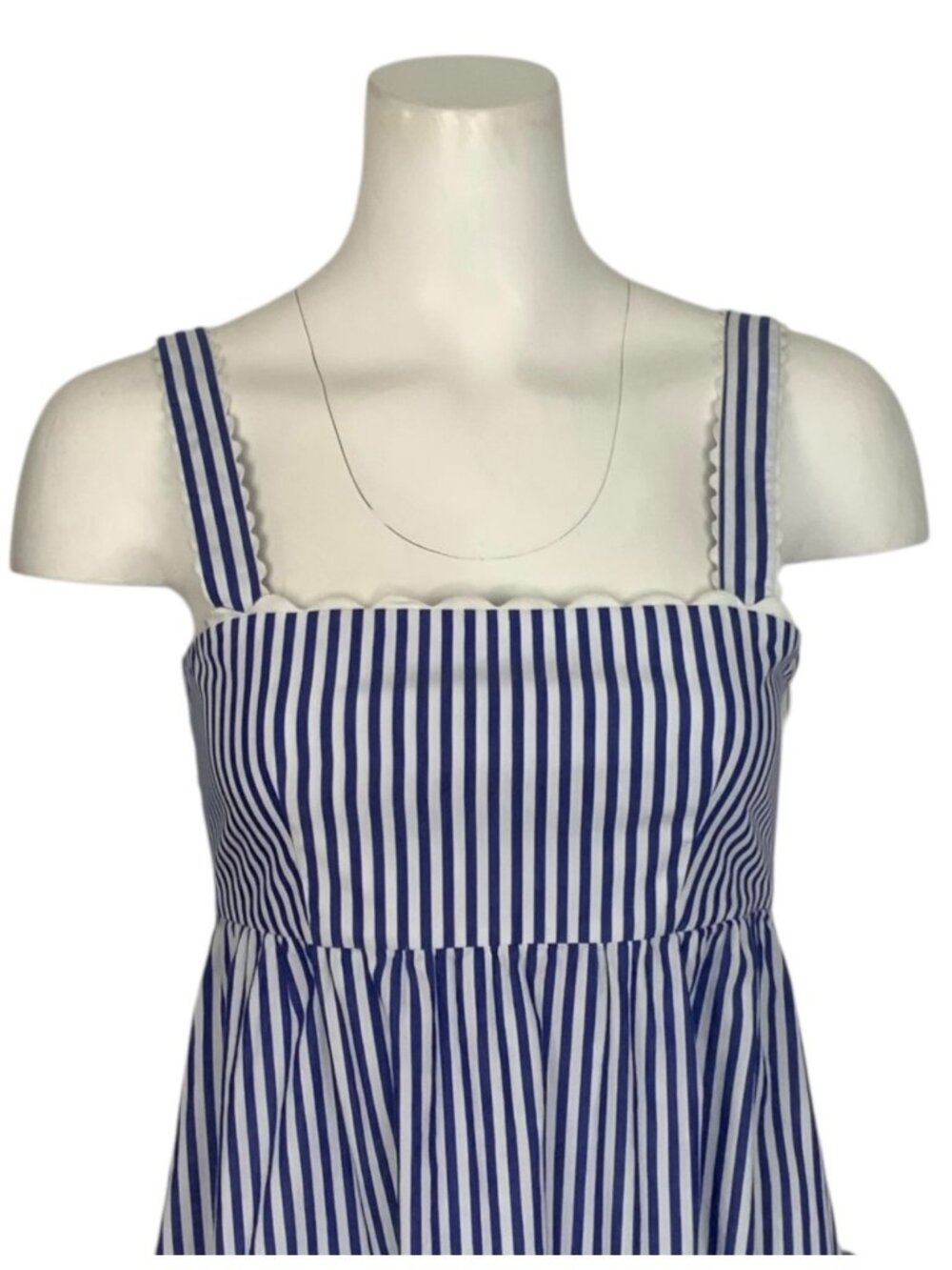 Tuckernuck Blue Stripe Georgia Sleeveless Dress XS Cotton A-Line DEFECT - Picture 12 of 16